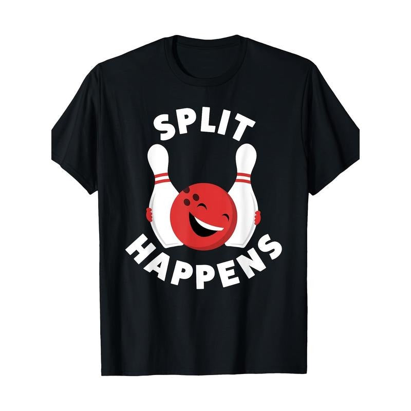 Split Happens Funny Bowling Shirt For Men 100% Cotton T-Shirt made in usa Hoodie, Sweatshirt | TeeBloomCo.com