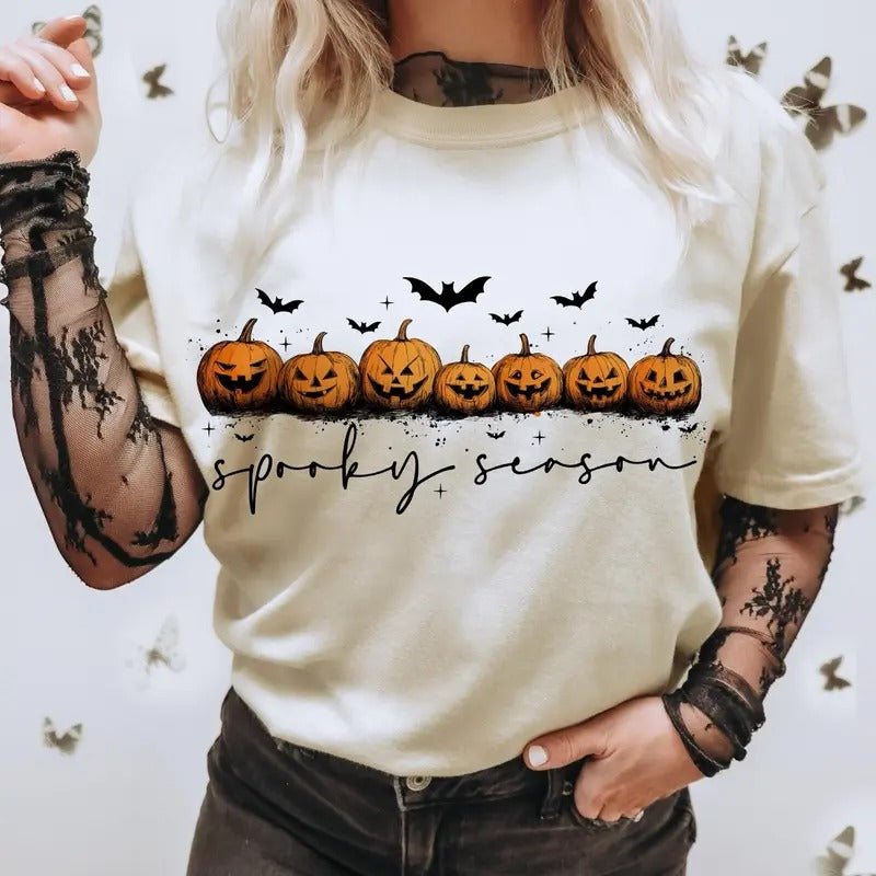 Spooky Season Shirt, Fall Pumpkin Shirt, Thanksgiving Shirt, Autumn Sweatshirt, Halloween T-Shirt Hoodie | TeeBloomCo.com