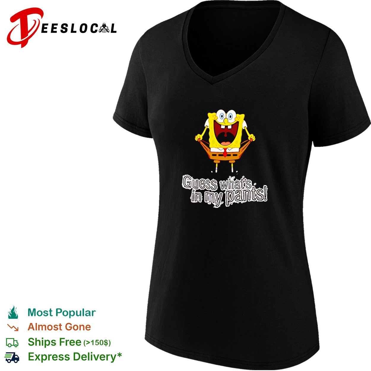 SquarePants guess what’s in my pants funny cartoon meme graphic shirt