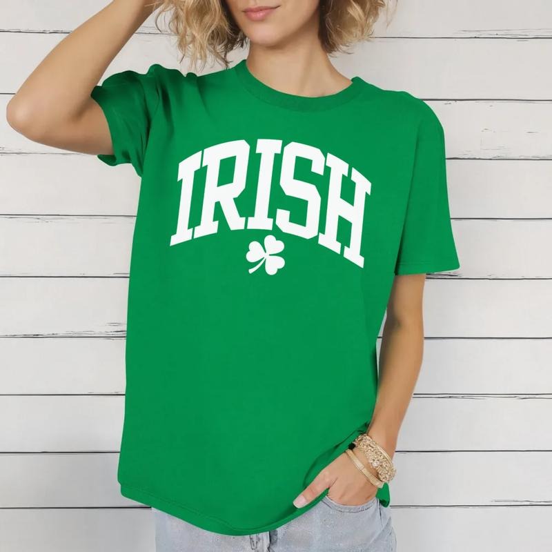 St. Patrick's Day Sweatshirt, Irish Sweatshirt, Irish Shirt, St Pattys Day Sweatshirt, Varsity Letters Crewneck, Unisex...