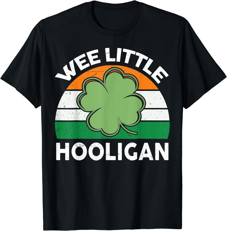 St Patricks Day Wee Little Hooligan Funny Men Boy T-Shirt | Unisex Cotton Tee, Short Sleeve, Crewneck, Size S-5XL Hoodie,...