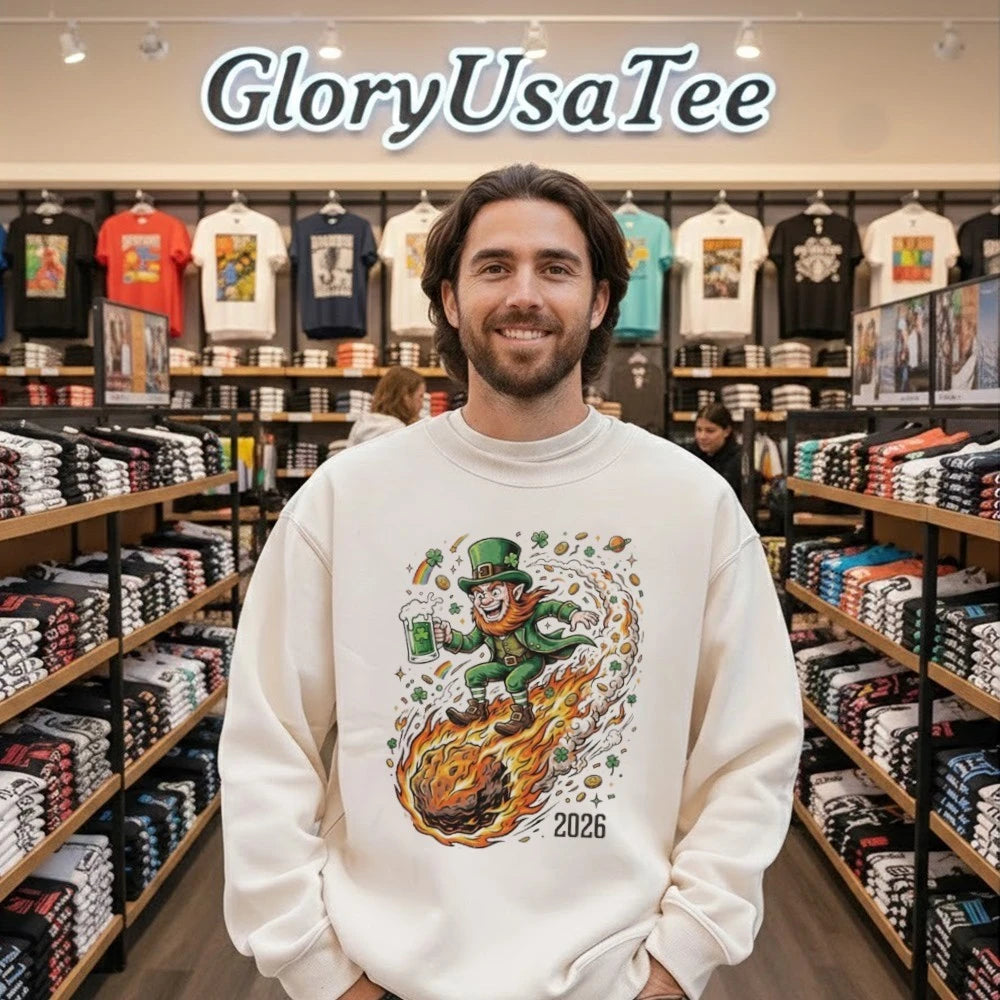 St. Patrick’s Day Fireball Meteor Retro Cosmic Graphic Shirt