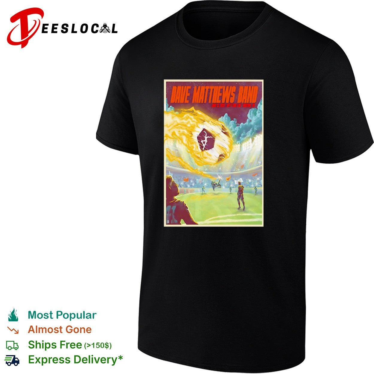 Stadium concert fireball soccer field sci-fi retro band framed poster art shirt