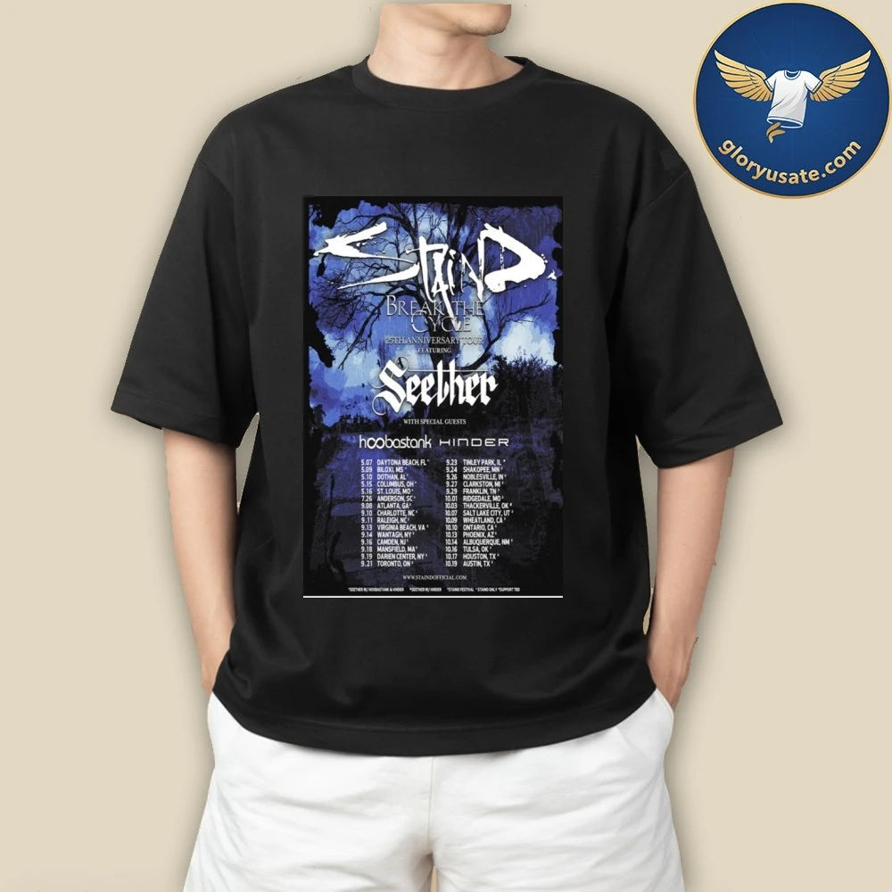 Staind Celebrating 25 Years Of Break The Cycle Poster Shirt