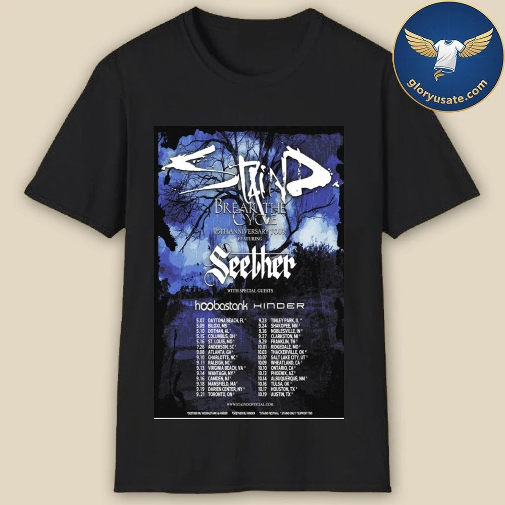 Staind Celebrating 25 Years Of Break The Cycle Poster Shirt
