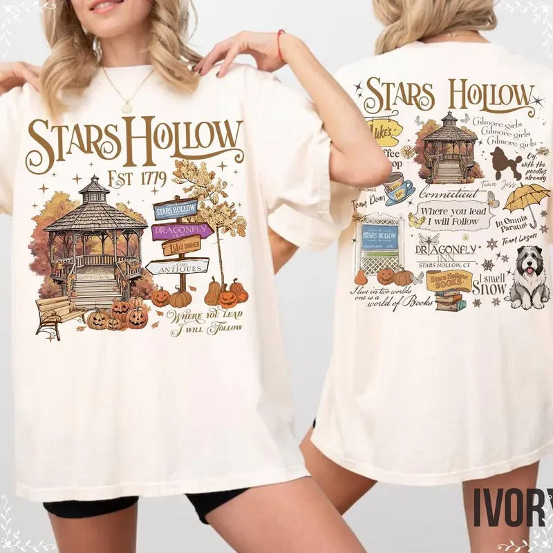 Stars Hollow T-Shirt Lukes Coffee Shirt Stars Hollow Connecticut Shirt Gilmore Girls Shirt Annual Autumn Festival Shirt...