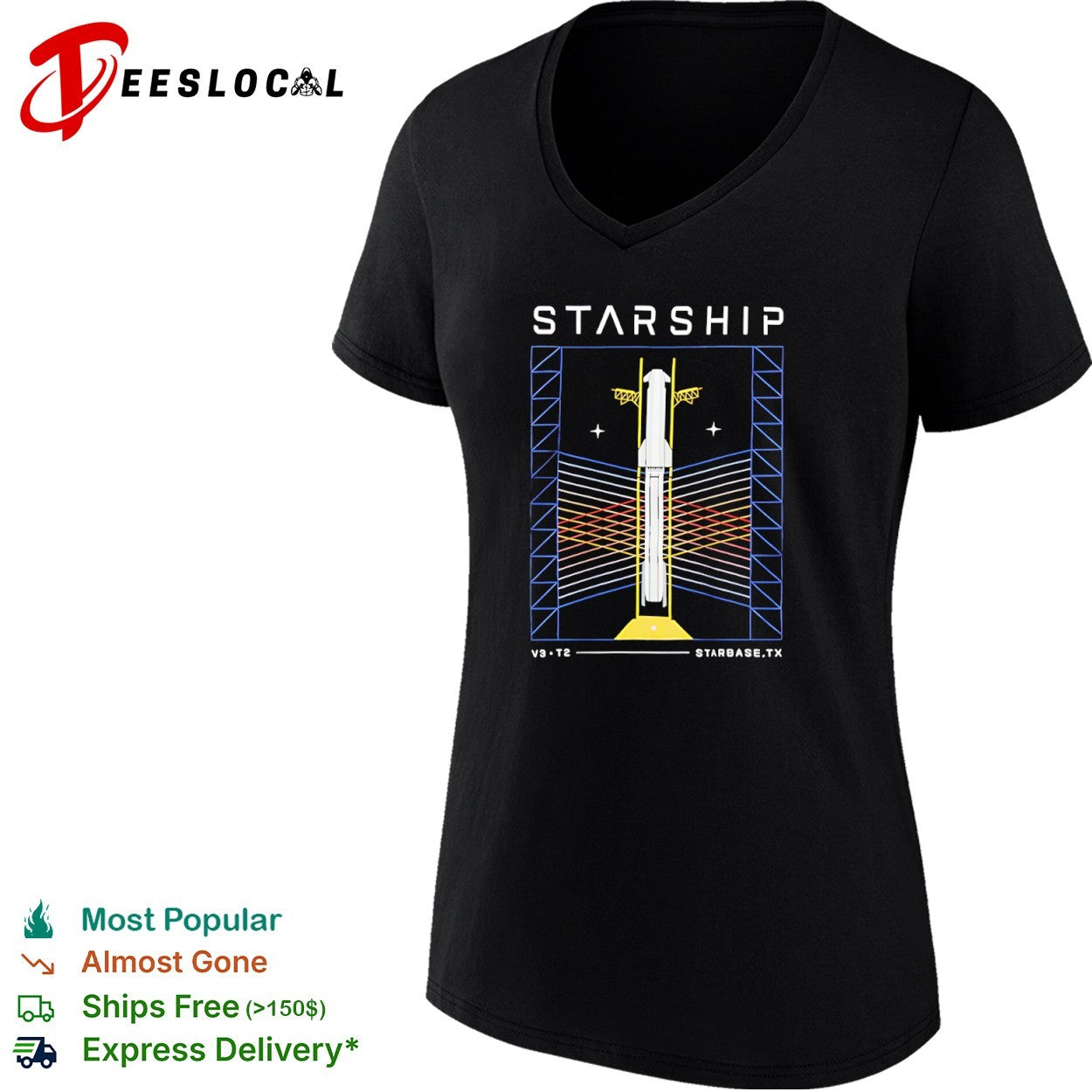 Starship SpaceX V3 T2 Starbase TX Rocket Launch Space Exploration shirt