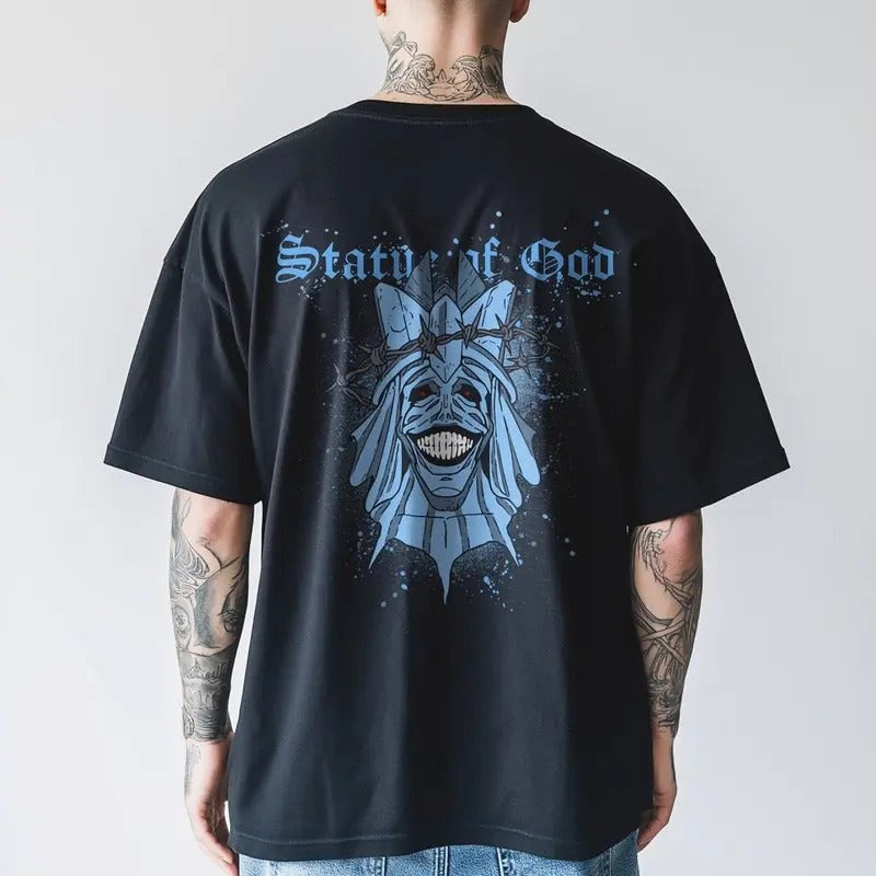 Statue of God T-shirt, Solo Leveling Shirt, Top Anime Sweatshirt, Manga Lover Shirt, Cotton Menswear Hoodie | TeeBloomCo.com
