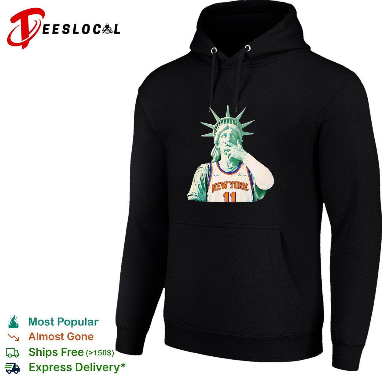 Statue of Liberty as New York Knicks player number 11 smoking gesture graphic shirt