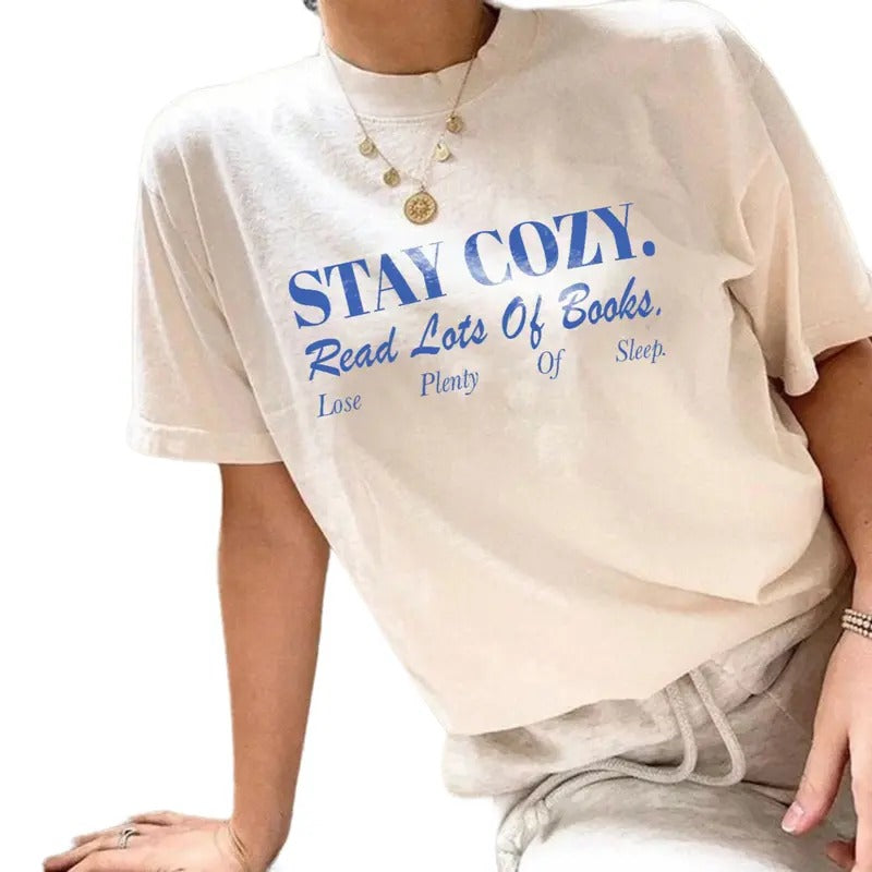Stay Cozy Read Books Shirt, Book Lover Gift, Book Addict, Romance Reader Shirt, Bookish Gift, Unisex T-Shirt, Gifts For...