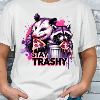 Stay Trashy Men's T-Shirt, Streetwear Style, Round Neck Hoodie, Sweatshirt | TeeBloomCo.com