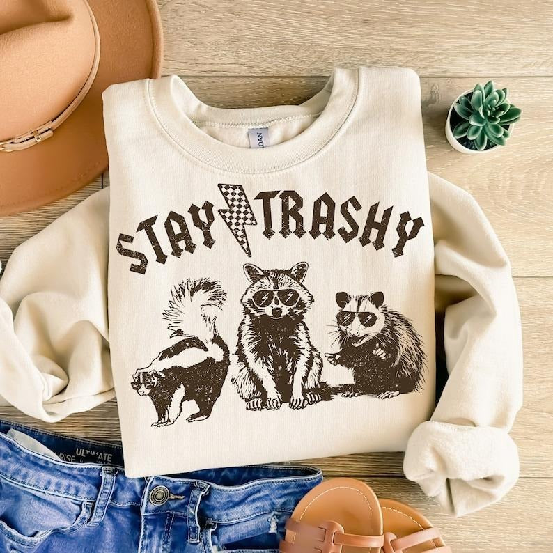 Stay Trashy Shirt, Funny Stay Trashy Raccoons Opossums Squad Team Trash  T-shirt, sweater and Hoodie Sweatshirt