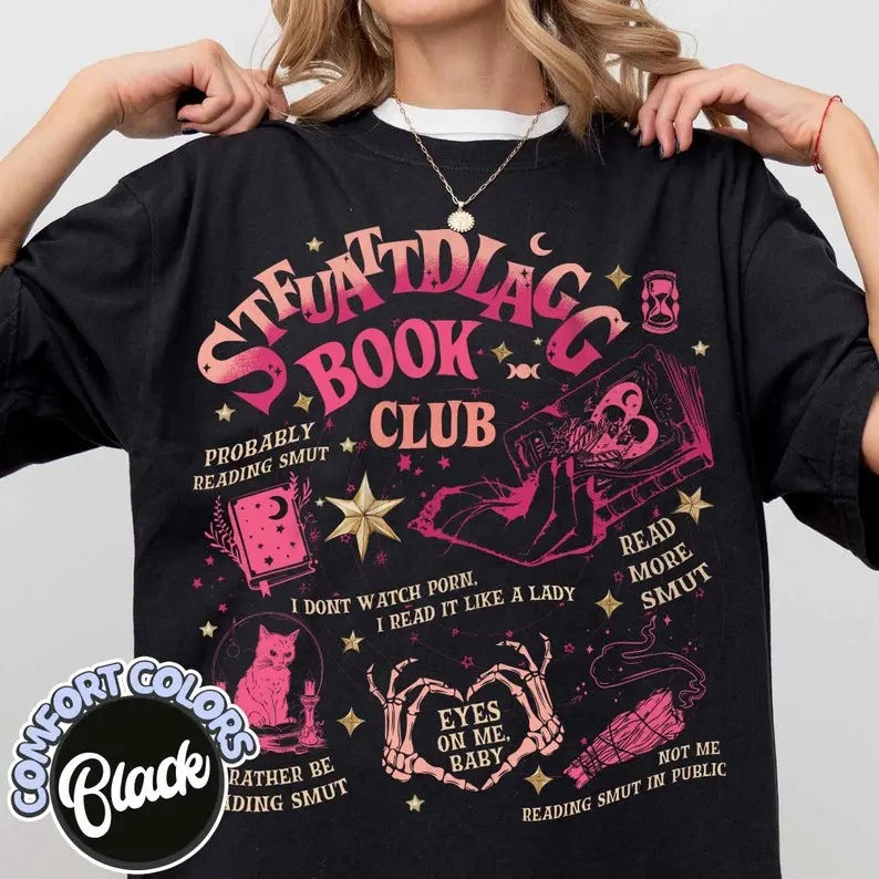 Stfuattdlagg Book Club  Shirt, Stfuattdlagg , Spicy Book Club Shirt, Stuff For Book Lovers  Cotton Crewneck Shortsleeve...