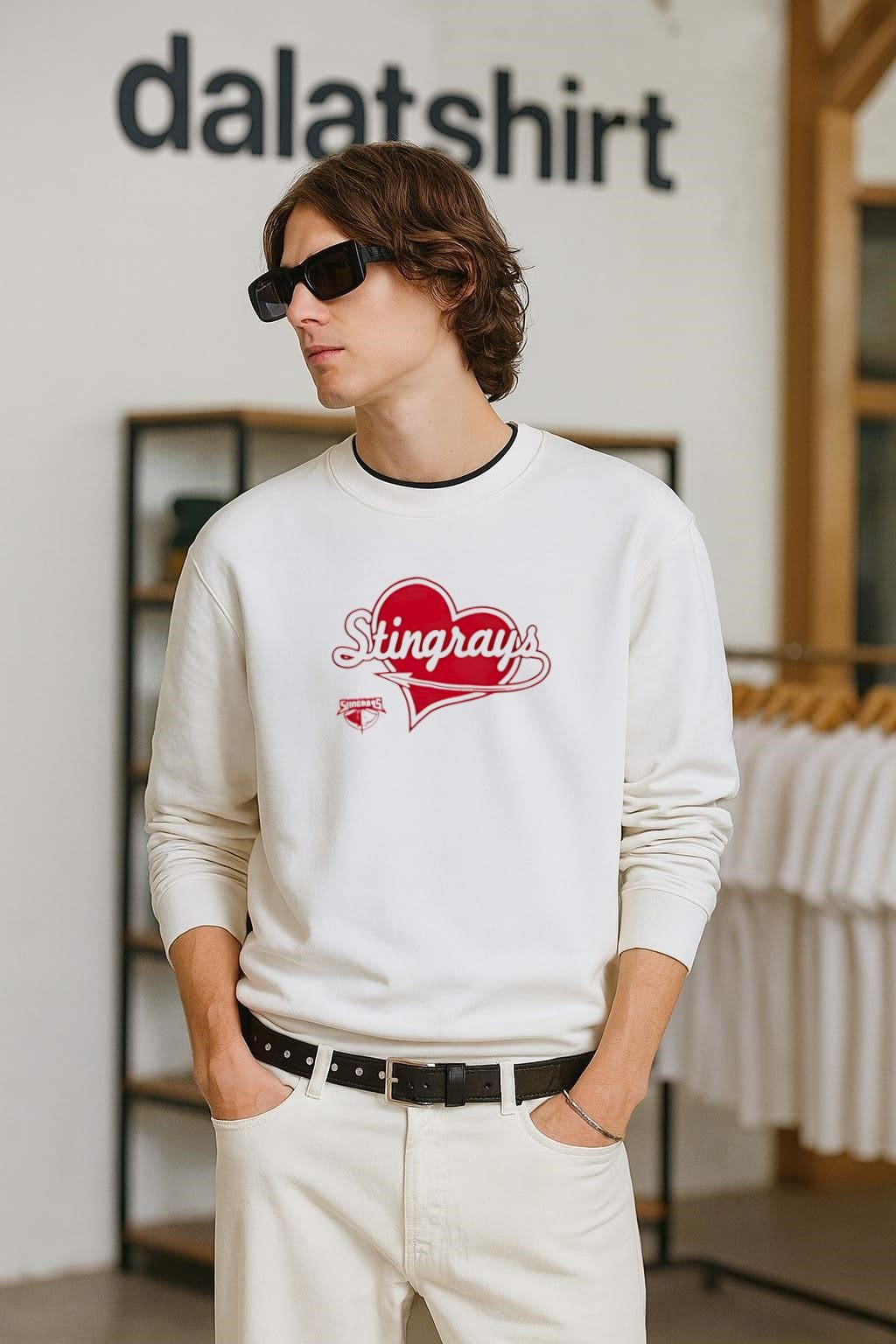 Stingrays Red Heart Tail Logo Sports Team shirt