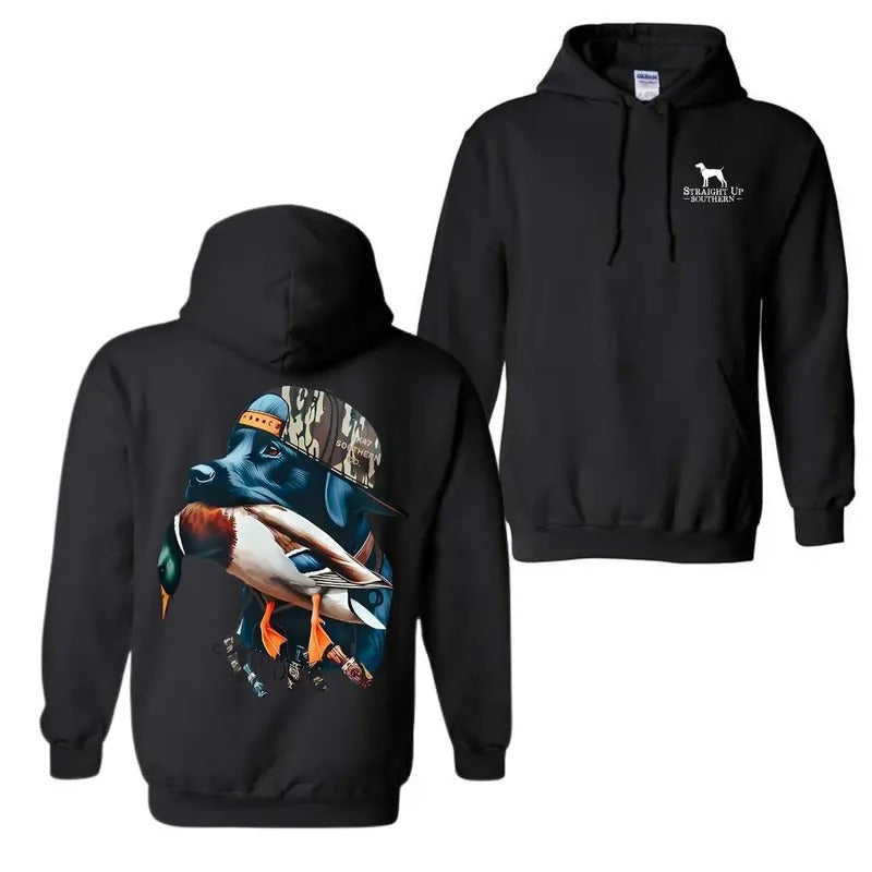 Straight Up Southern Dog Graphic 2-sided Shirt, Gift For Men, Classic, Menswear Top Hoodie Fabric Sweatshirt | TeeBloomCo.com