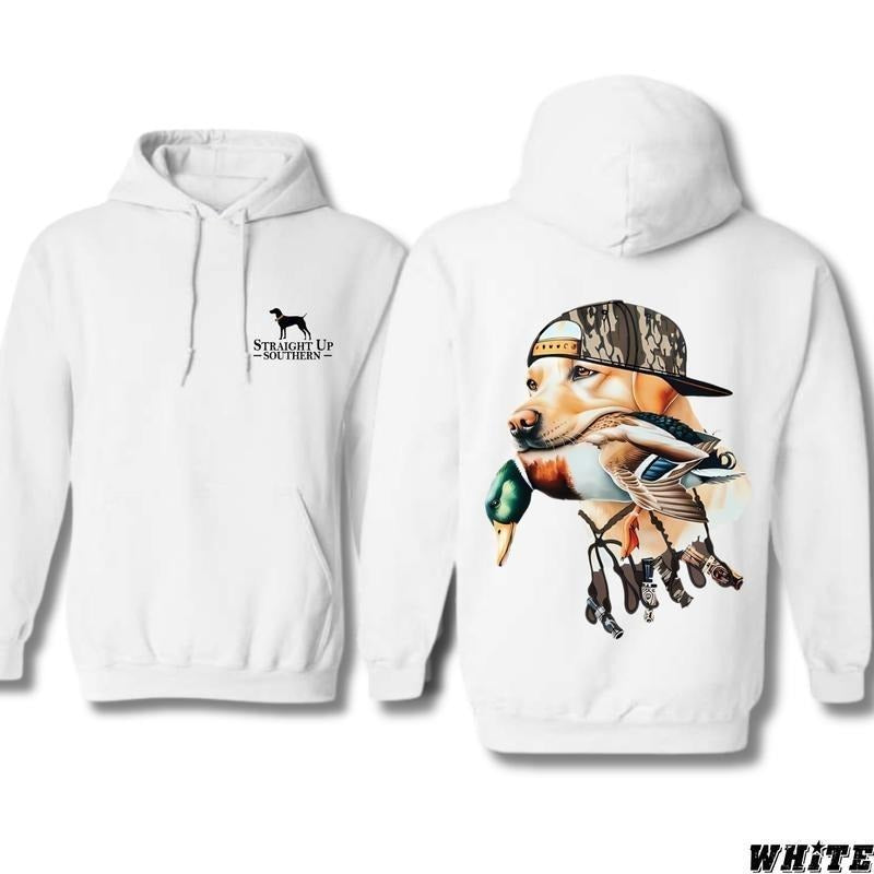 Straight Up Southern Duck Hunting Dog 2 Sides Hoodie - Sweatshirt