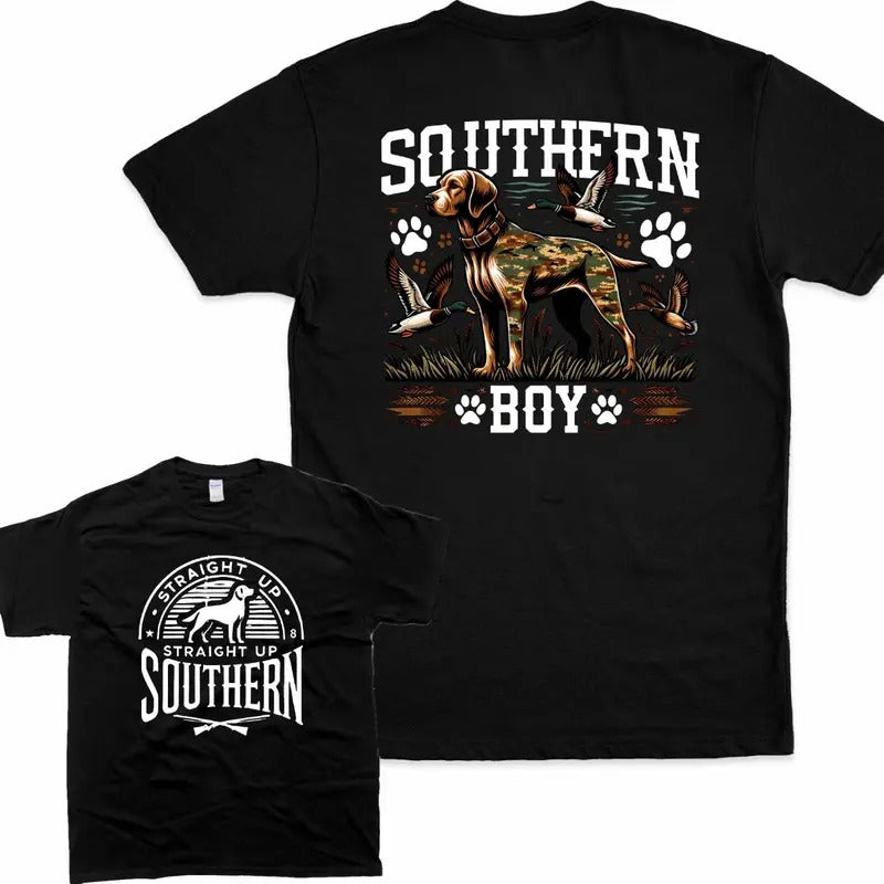 Straight Up Southern T-Shirt - Hunting Dog Holding Hoodie, Sweatshirt | TeeBloomCo.com