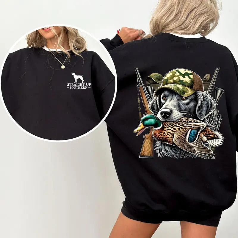 Straight Up Southern Tshirt Hunting Dog Collection Duck Shirt 2 Side Tee Sweatshirt Hoodie | TeeBloomCo.com
