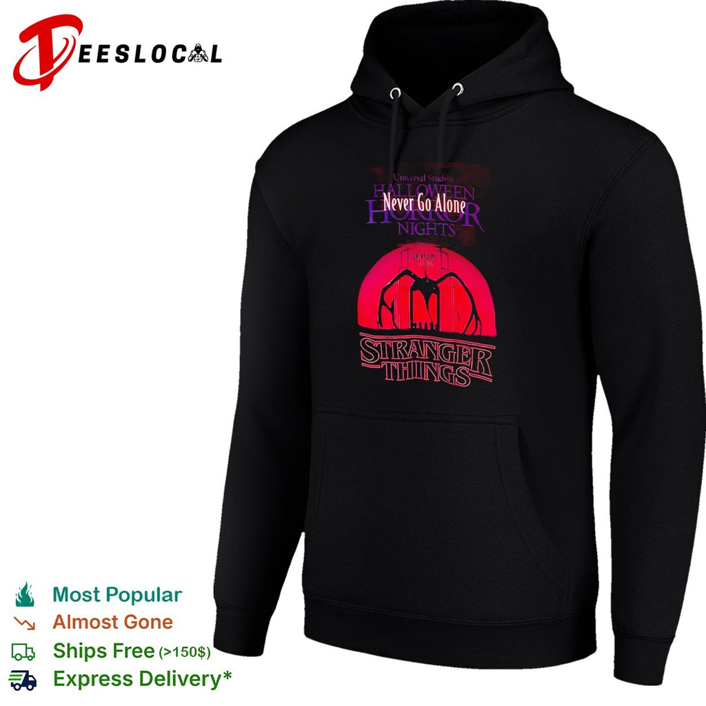 Stranger Things Mind Flayer Universal Studios Halloween Horror Nights Never Go Alone shirt