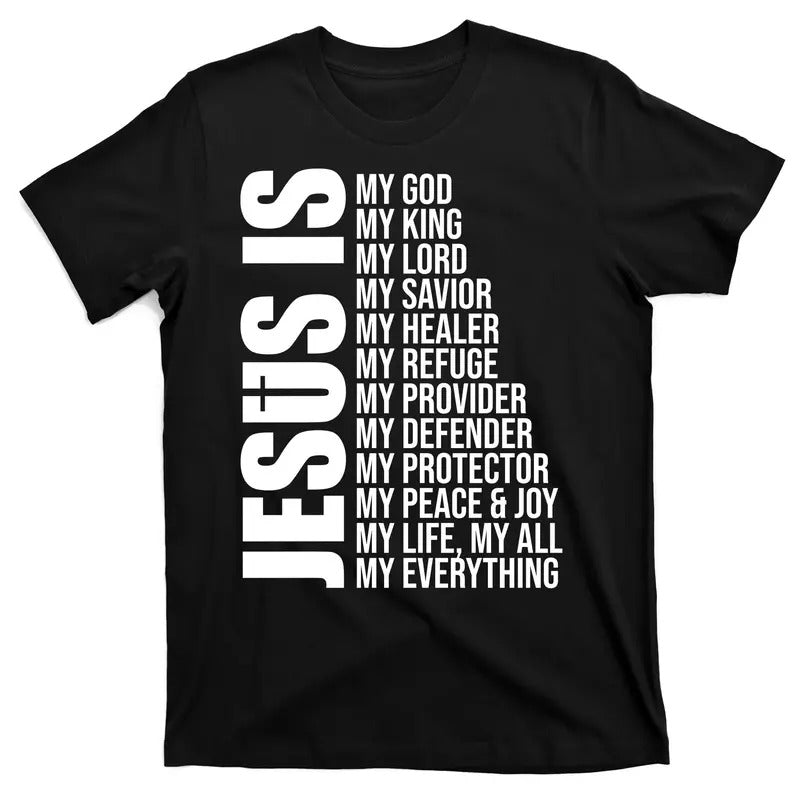 Streetwear Round Neck Jesus Is My Everything T-Shirt Hoodie, Sweatshirt | TeeBloomCo.com