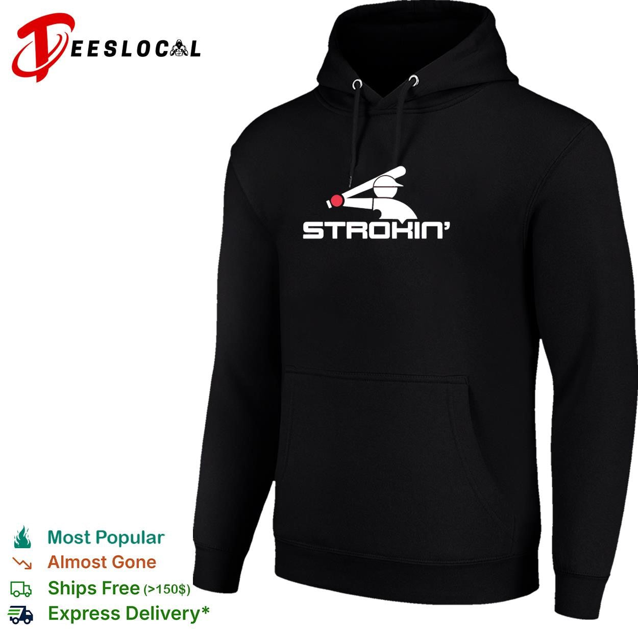Strokin baseball batter silhouette logo graphic shirt
