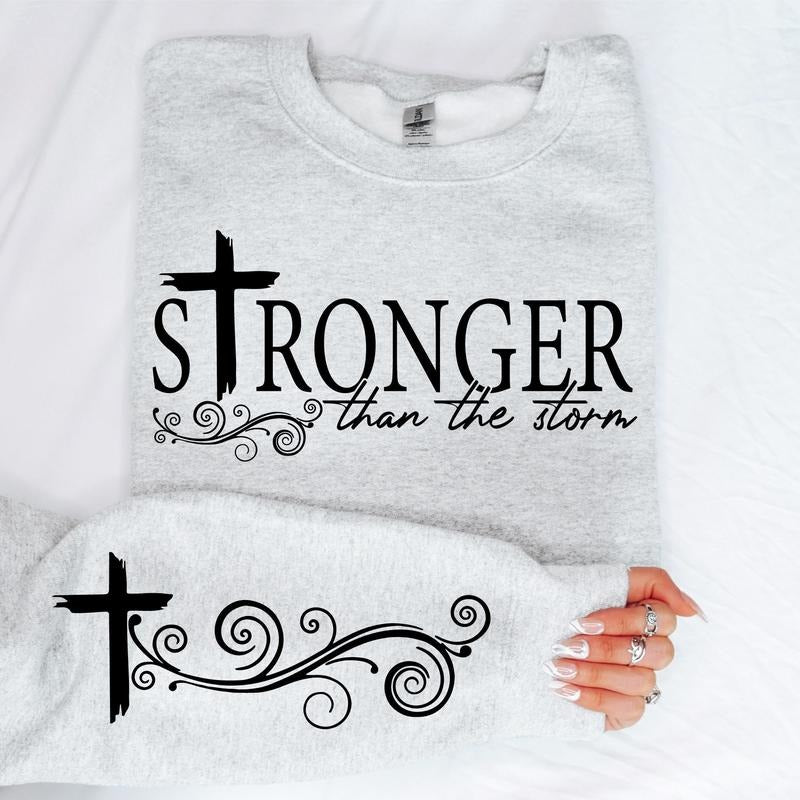 Stronger Than The Storm Shirt Shirt, Motivational Mom Sleeve Shirt Design Shirt, Positive Mom Quotes Shirt Shirt, Mama...