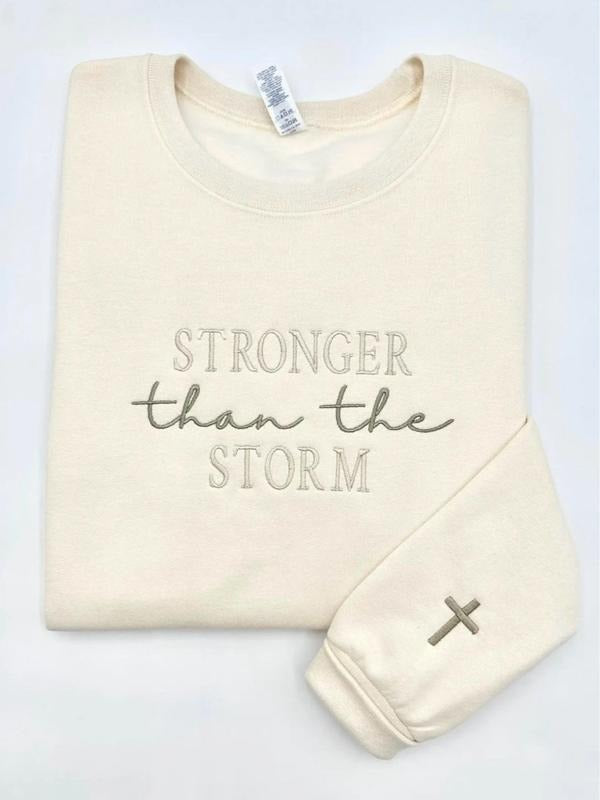 Stronger Than The Storm Sweatshirt, Christian Apparel, Faith-Based Inspirational Shirt, Christian Hoodie, Christian Style...