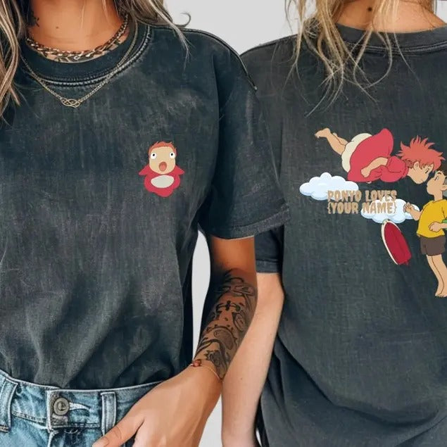 Studio Ghibli Shirt, Ponyo And Sasuke, Ponyo Sweatshirt, Comfort Colors Ghibli, Ponyo T-Shirt, Ghibli Merch, Ponyo Anime...