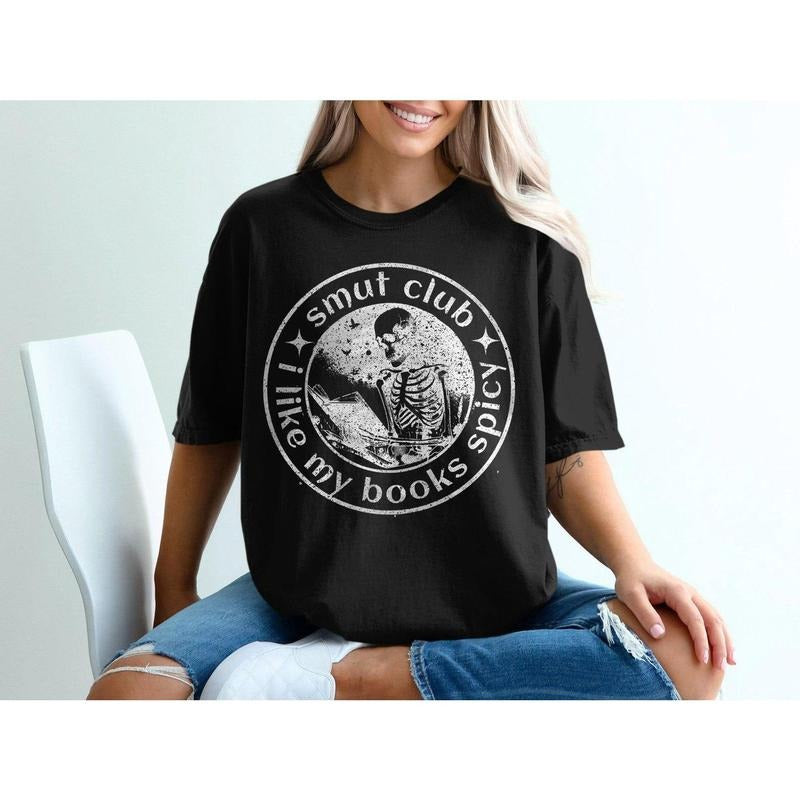 Stylish Smut Club Shirt, I Like My Books Spicy Tee, Funny Book Lover T-Shirt, Book Club Shirt, Gift for Readers, Unique...