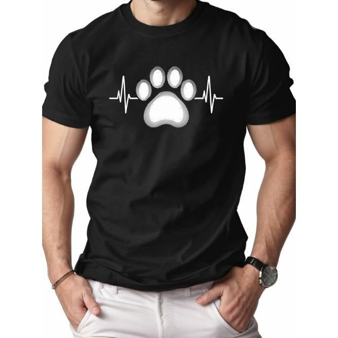 Stylized white paw print pure cotton men's Tshirt comfort fit Made in USA Hoodie, Sweatshirt | TeeBloomCo.com