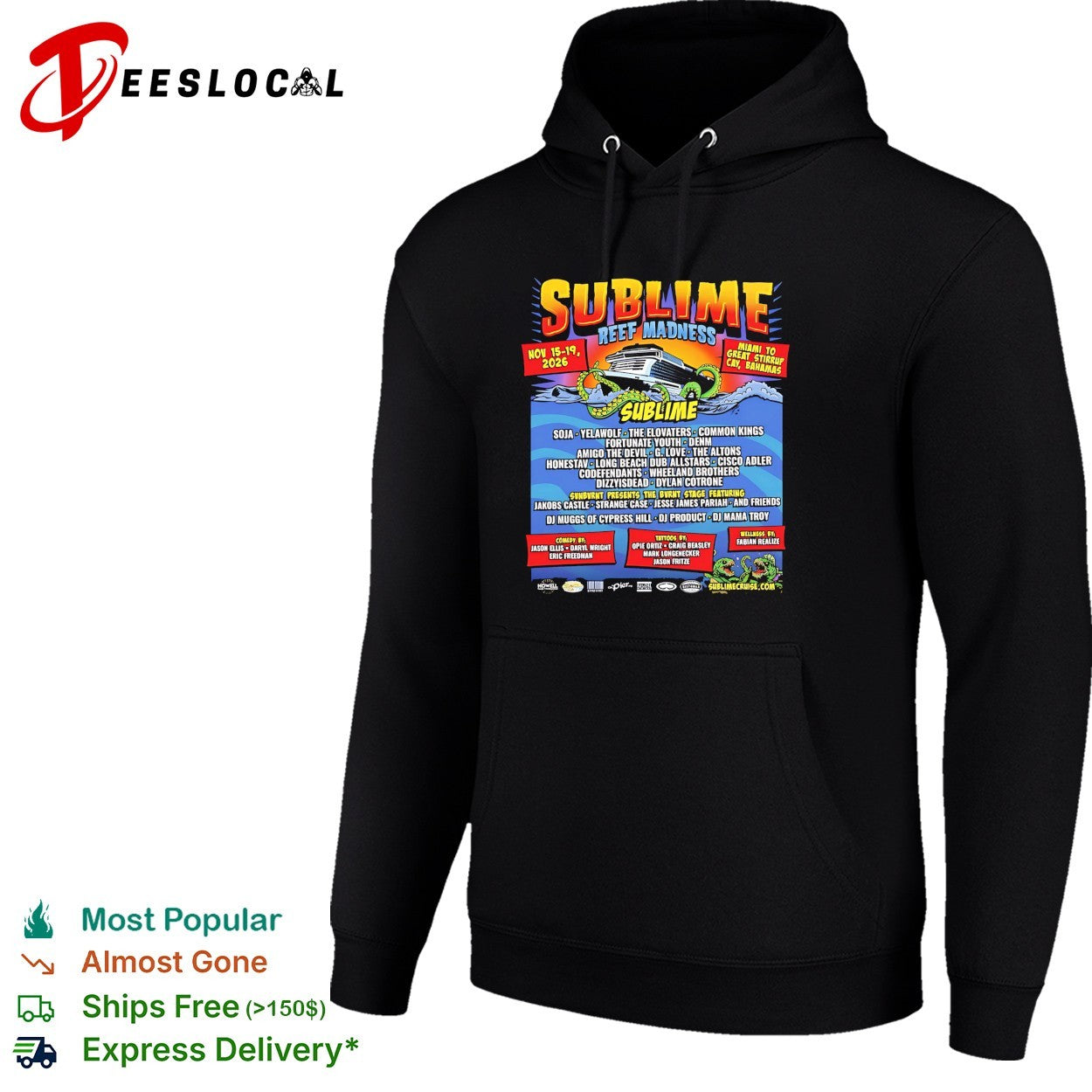 Sublime Reef Madness Nov 15 19 2026 Miami to Great Stirrup Cay Bahamas music shirt