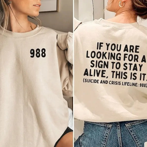Suicide Hotline Sweatshirt, Mental Health Awareness, Mental Health Sweatshirt, Suicide Prevention Shirt, Therapist...