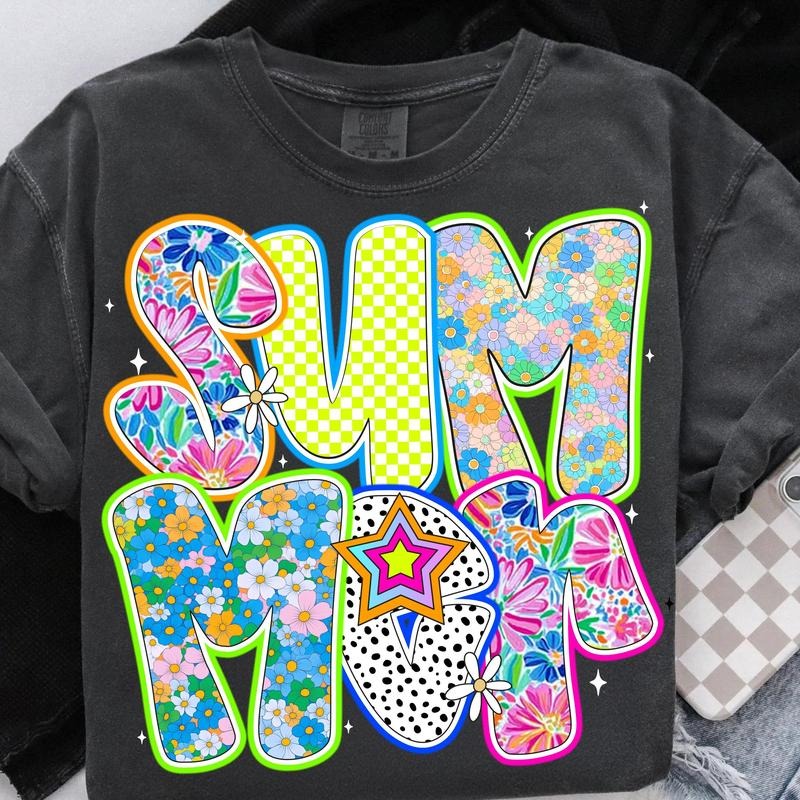 Sum Mom Shirt Summer Mom Floral Graphic Tee Coquette Beach Shirt for Mom 100% Cotton Hoodie, Sweatshirt | TeeBloomCo.com