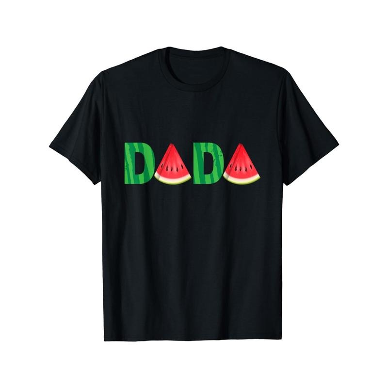Summer Dad Watermelon Print T-Shirt, 100% Cotton Crew Neck Tee, Casual Fit with Embroidery Detail, Four Seasons Apparel...