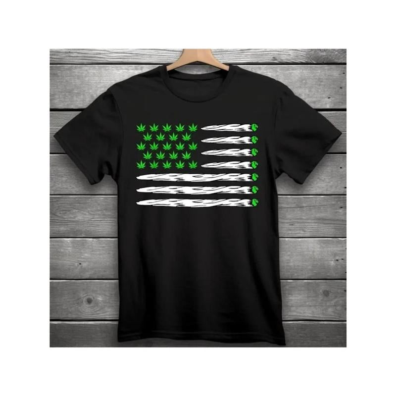Summer Short Sleeved I CAN WEED TO ACCEPT THETHINGS I CAN'T Print Men's Casual and Comfortable Round Neck T-shirt Made in...