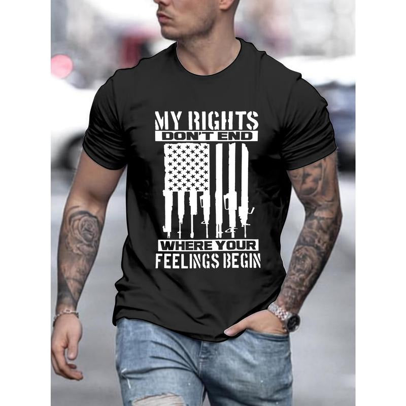1 pc, 100% cotton T-shirt, American flag print, men's crew neck short sleeve, simple style T-shirt Fashion regular...