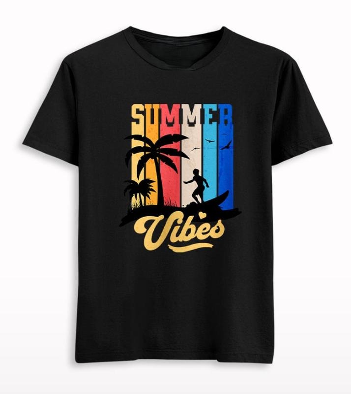 Summer Vibes Beach and Surf T-shirt Gift For Her,Him- graphic tee Menswear Top Tshirt casual crew neck t-shirt Hoodie,...
