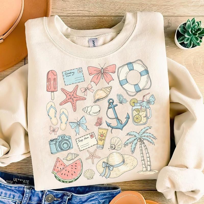 Summer Vibes Shirt, Retro Summer Graphic T-Shirt - 100% Cotton Unisex Fit Casual Crew Neck with Vibrant Print, Ideal for...