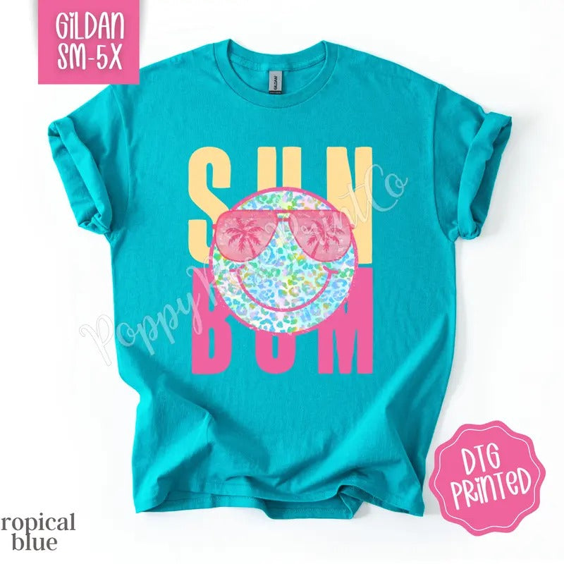 Sun Bum 2 Gildan Tshirt , Summer Tee, Cute Women's Shirt, Gift For Her Hoodie, Sweatshirt | TeeBloomCo.com