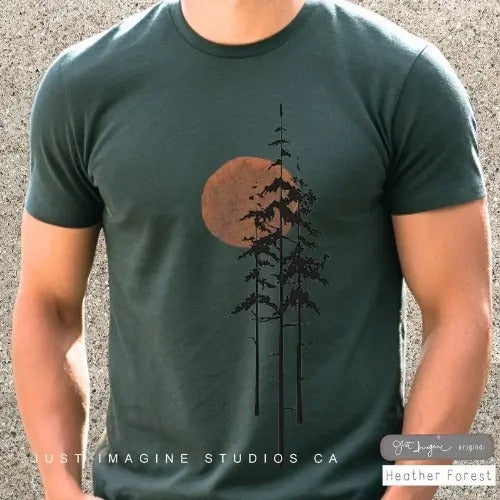 Sunrise ~ Nature shirt, Men's Nature shirt, Graphic Tee, Forest Graphic Tee, Camping Tee, Men's Outdoors T-Shirt,...