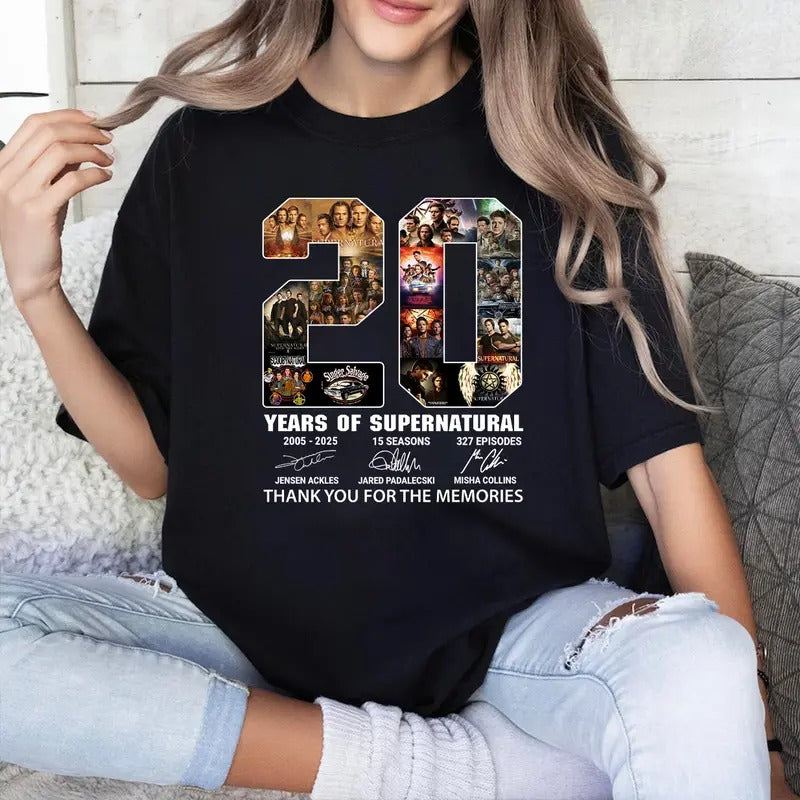 Supernatural 20 Year T-Shirt, Supernatural Vintage T Shirt, Gift For Woman and Man Unisex T-Shirt Sweatshirt Hoodie...