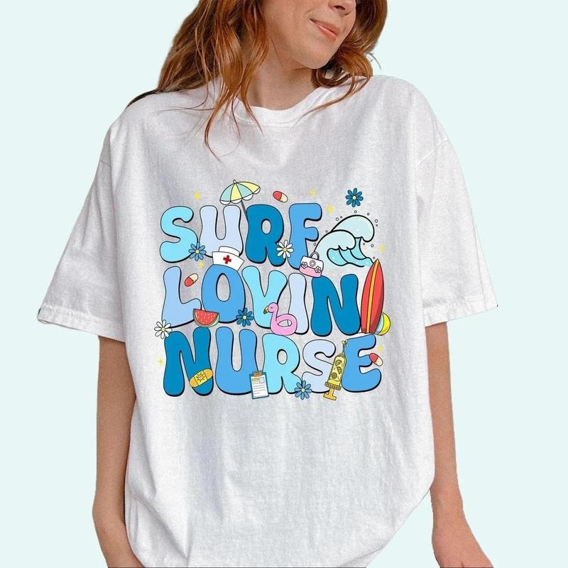 Surf Loving Nurse Shirt, Summer Vibes Shirt, Nurse Vacation Mode T-shirt, Hello Summer Shirt, Summer Nurse Shirt, Summer...