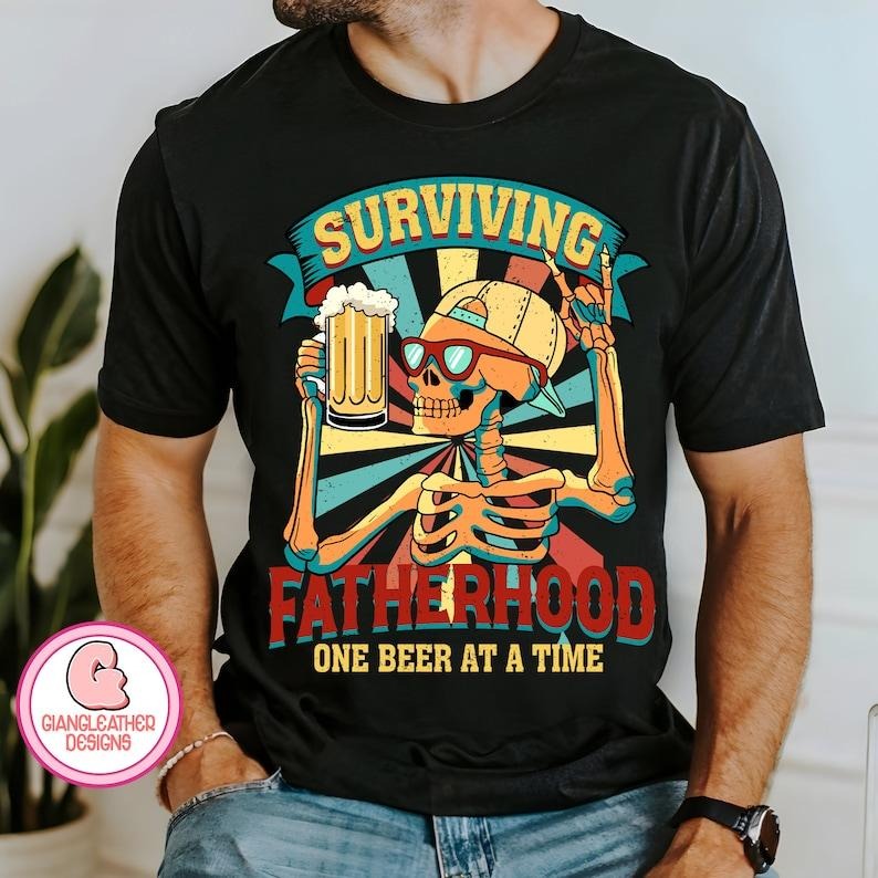 Surviving fatherhood one beer at a time  shirt Hoodie, Sweatshirt | TeeBloomCo.com