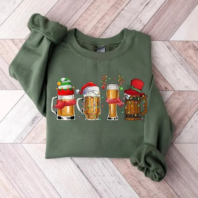 Merry Christmas Beers 100% Cotton T-shirt/Sweatshirt - Unisex Style - Menswear, Top Hoodie | TeeBloomCo.com