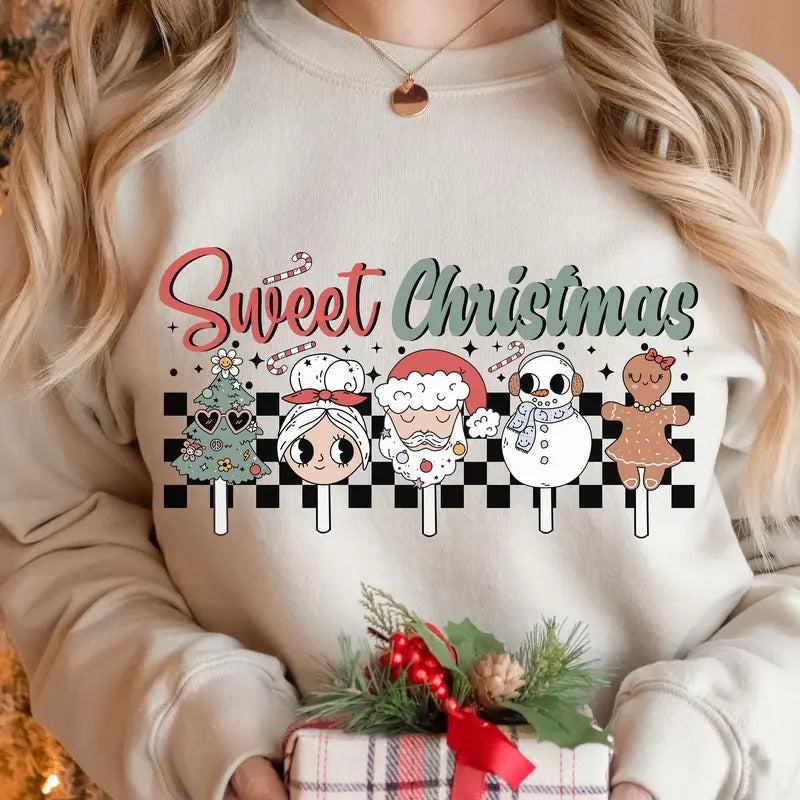 Sweet Christmas Shirt, Santa Claus Sweatshirt, Merry Christmas Shirt, Christmas Sweater, Holiday Season, Trendy...
