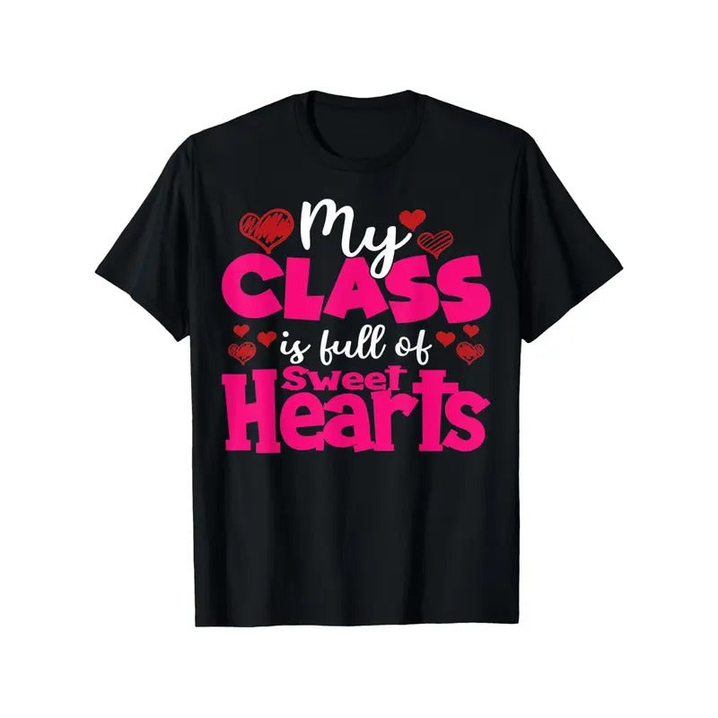 Sweethearts Teacher's Valentine's Day Cotton T-Shirt - Casual & Comfy, Perfect for Couples, Sizes S-XXXLmade in usa...