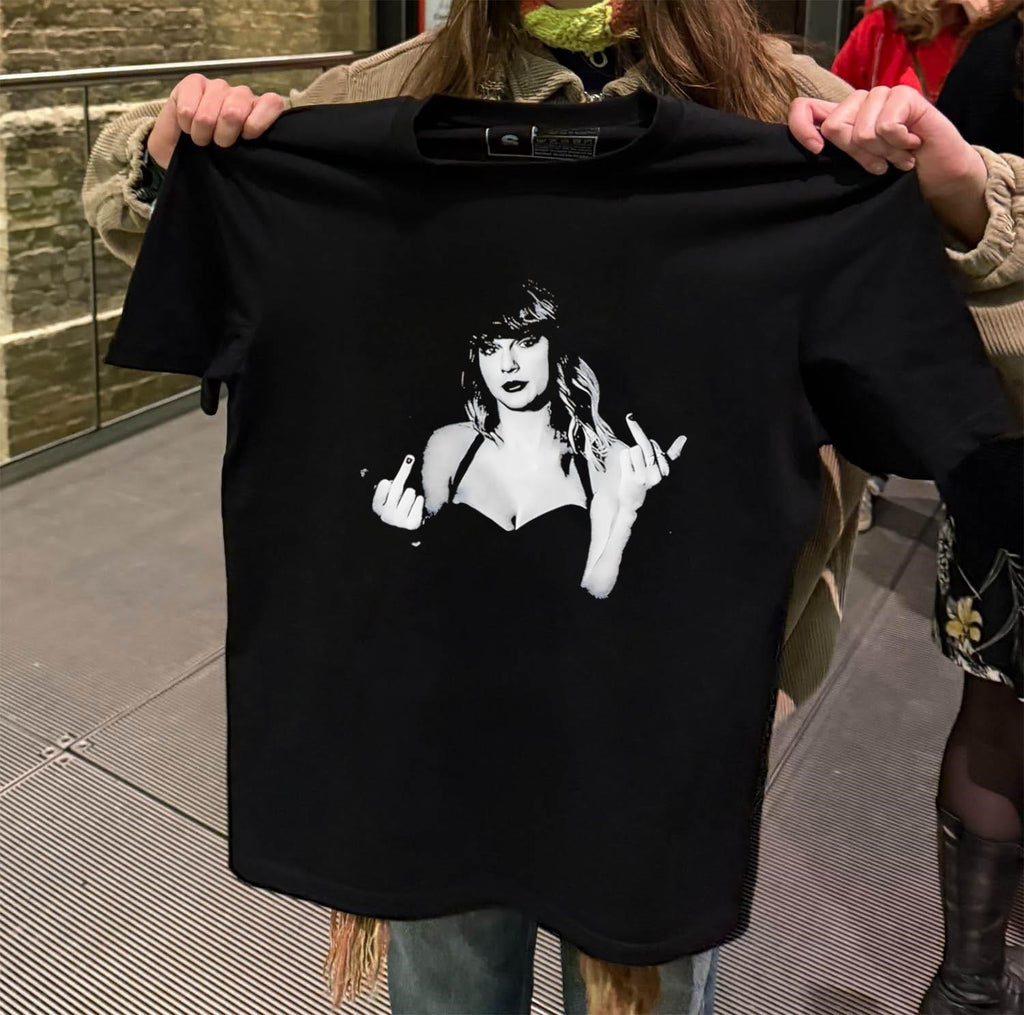 Swift Black And White Artistic Portrait Hand Gesture Music shirt