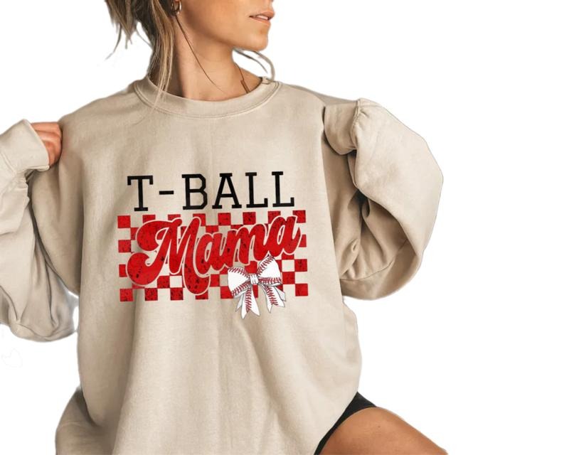 T Ball Mama Checkered Coquette Shirt, Game Day Baseball Mama Shirt, Tball Mama Tee, Retro Checkered Mama Tshirt, Unisex...