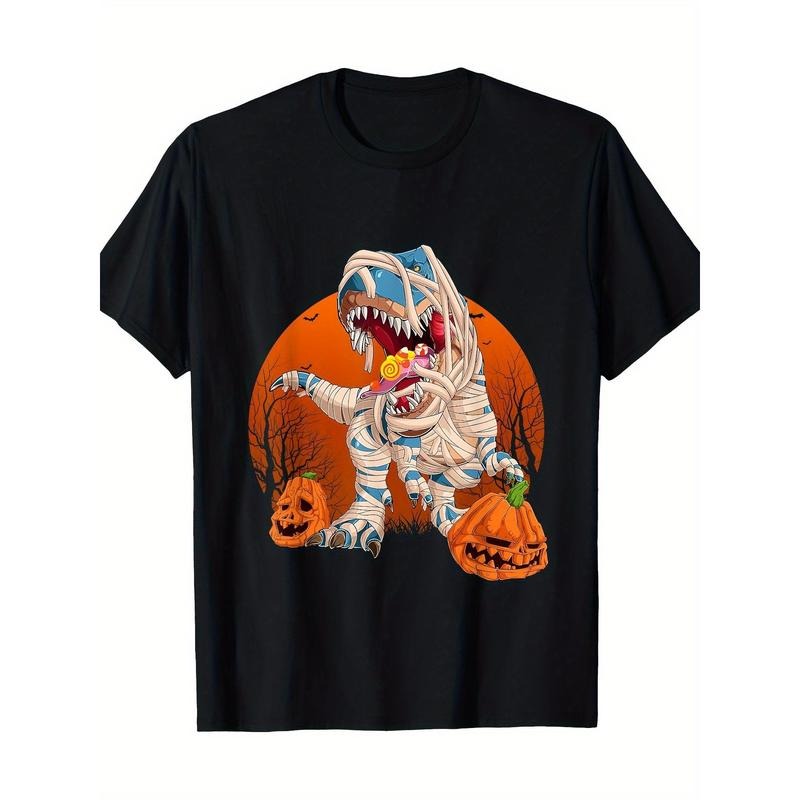 T-rex Pumpkin Dinosaur Halloween Mummy Zombie Dinosaur T-shirt -100% cotton Made in USA Hoodie, Sweatshirt | TeeBloomCo.com