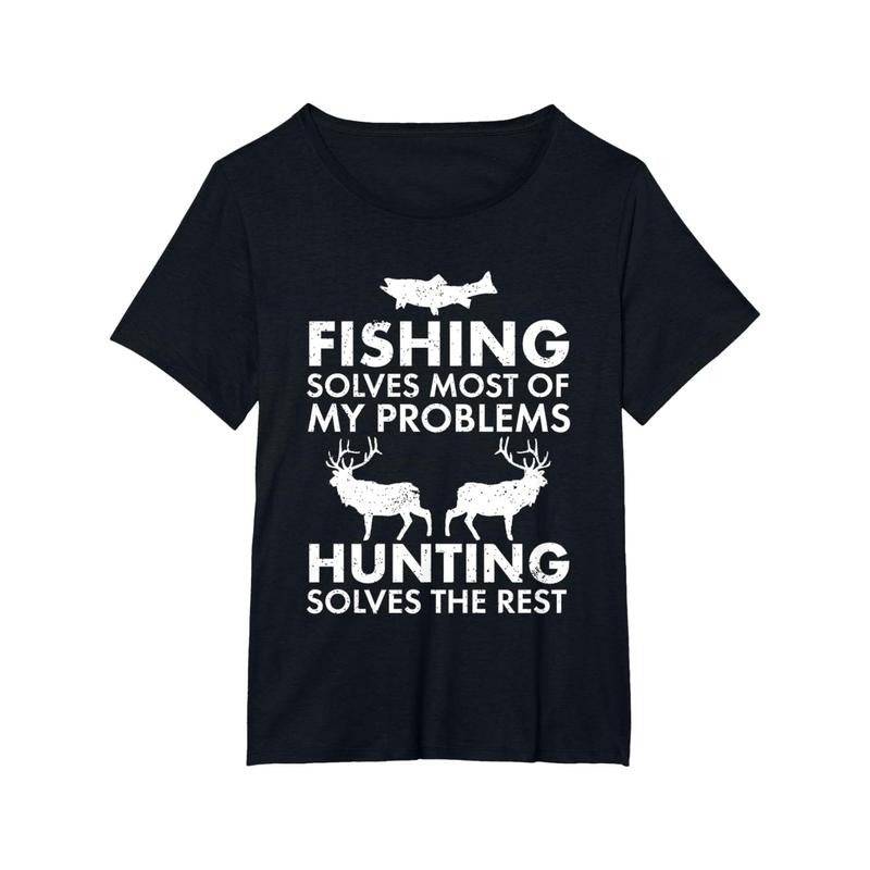 T-shirt, Fun fishing and hunting gift Christmas Humor Hunter Cool T-shirt made in usa Hoodie, Sweatshirt | TeeBloomCo.com